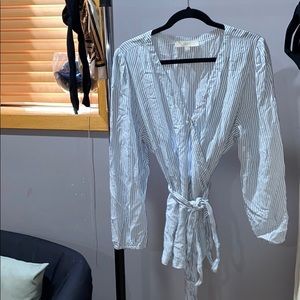 Striped loft wrap shirt